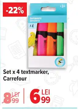 Carrefour Set x 4 textmarker, Carrefour Ofertă