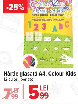 Carrefour Hârtie glasată A4, Colour Kids Ofertă