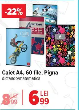 Carrefour Caiet A4, 60 file, Pigna Ofertă