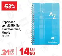 Carrefour Repertoar spirală 50 file Clairefontaine, Metric Ofertă