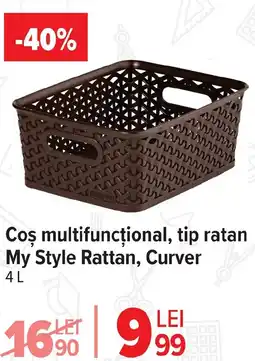 Carrefour Coş multifuncțional, tip ratan My Style Rattan, Curver Ofertă