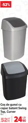 Carrefour Coş de gunoi cu capac batant Swing Top, Curver Ofertă
