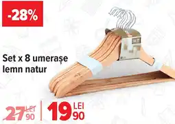 Carrefour Set x 8 umeraşe lemn natur Ofertă