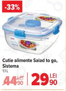 Carrefour Cutie alimente Salad to go, Sistema Ofertă