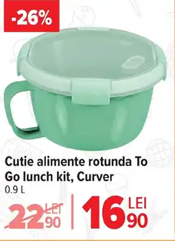 Carrefour Cutie alimente rotunda To Go lunch kit, Curver Ofertă