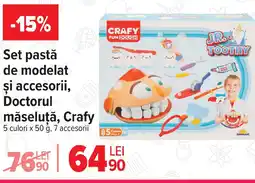 Carrefour Set pastă de modelat şi accesorii, Doctorul măseluță, Crafy Ofertă