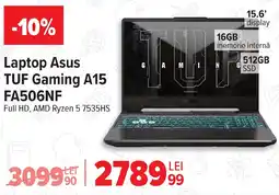 Carrefour Laptop Asus TUF Gaming A15 FA506NF Ofertă