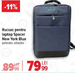 Carrefour Rucsac pentru laptop Spacer New York Blue Ofertă