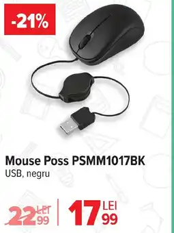 Carrefour Mouse Poss PSMM1017BK USB, negru Ofertă