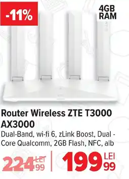 Carrefour Router Wireless ZTE T3000 AX3000 Ofertă