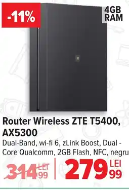 Carrefour Router Wireless ZTE T5400, AX5300 Ofertă