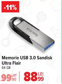 Carrefour Memorie USB 3.0 Sandisk Ultra Flair Ofertă