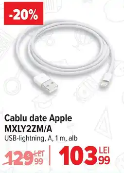 Carrefour Cablu date Apple MXLY2ZM/A Ofertă