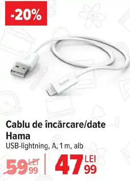 Carrefour Cablu de încărcare/date Hama Ofertă