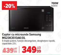 Carrefour Cuptor cu microunde Samsung MS23K3513AK/OL Ofertă
