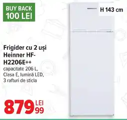 Carrefour Frigider cu 2 uşi Heinner HF-H2206E++ Ofertă