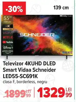 Carrefour Televizor 4KUHD DLED Smart Vidaa Schneider LED55-SC691K Ofertă