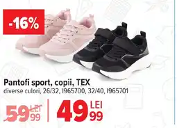 Carrefour Pantofi sport, copii, TEX Ofertă