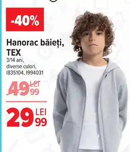 Carrefour Hanorac băieţi, TEX Ofertă