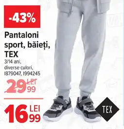 Carrefour Pantaloni sport, băieți, TEX Ofertă
