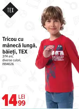 Carrefour Tricou cu mânecă lungă, băieți, TEX Ofertă