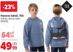 Carrefour Hanorac băieți, TEX Ofertă