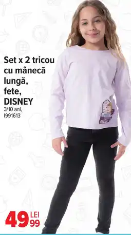 Carrefour Set x 2 tricou cu mânecă lungă, fete, DISNEY Ofertă