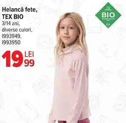 Carrefour Helancă fete, TEX BIO Ofertă