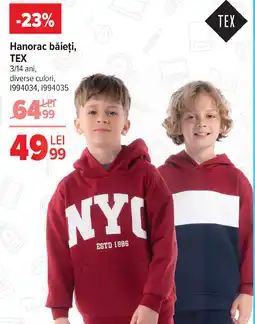 Carrefour Hanorac băieți, TEX Ofertă