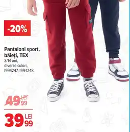Carrefour Pantaloni sport, băieţi, TEX Ofertă