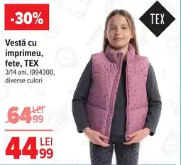 Carrefour Vestă cu imprimeu, fete, TEX Ofertă