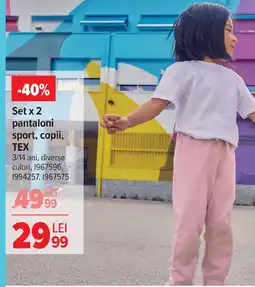 Carrefour Set x 2 pantaloni sport, copii, TEX Ofertă
