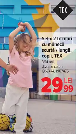 Carrefour Set x 2 tricouri cu mânecă scurtă / lungă, copii, TEX Ofertă