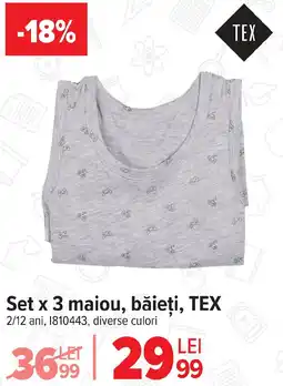 Carrefour Set x 3 maiou, băieți, TEX Ofertă