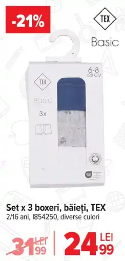 Carrefour Set x 3 boxeri, băieţi, TEX Ofertă