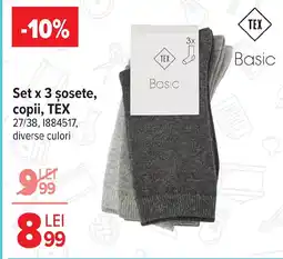 Carrefour Set x 3 şosete, copii, TEX Ofertă