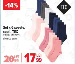 Carrefour Set x 6 şosete, copii, TEX Ofertă