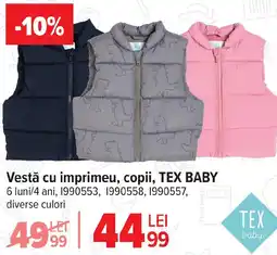 Carrefour Vestă cu imprimeu, copii, TEX BABY Ofertă