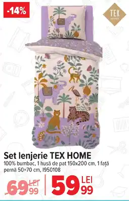 Carrefour Set lenjerie TEX HOME Ofertă