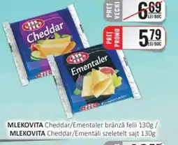 CBA MLEKOVITA Cheddar/Ementaler brânză felii Ofertă
