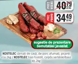 CBA KOSTELEC cârnaţi de casă, de porc afumați, picanţi Ofertă