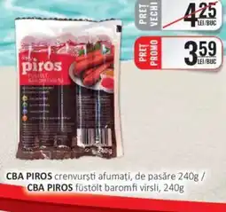 CBA CBA PIROS crenvursti afumați, de pasăre Ofertă