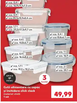 Kaufland Cutii alimentare cu capac şi închidere click clack Ofertă