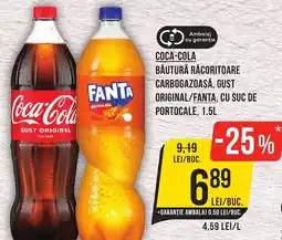 Mega Image Coca-cola băutură răcoritoare carbogazoasă, gust original/fanta, cu suc de portocale Ofertă