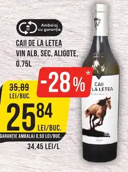 Mega Image Caii de la letea vin alb, sec, aligote Ofertă