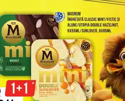 Mega Image MAGNUM Înghețată classic mint/fistic și alune/utopia double hazelnut/sunlover Ofertă