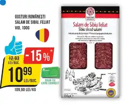 Mega Image Gusturi românești salam de sibiu, feliat vid Ofertă