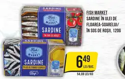 Mega Image FISH MARKET Sardine în ulei de floarea-soarelui/ în sos de roşii, Ofertă