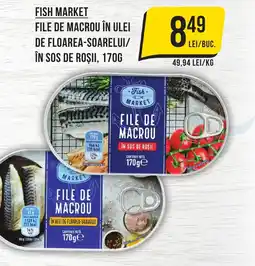 Mega Image FISH MARKET File de macrou în ulei de floarea-soarelui/ în sos de roşii Ofertă