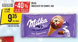 Mega Image Milka inghetata top cornet Ofertă